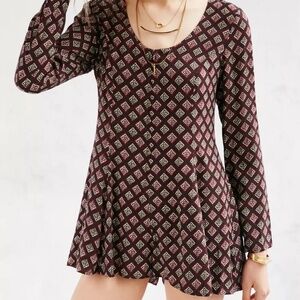 Lucca Couture Zip-front Floral Romper (M)